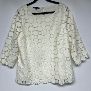 Talbots Cream Circle Lace Blouse